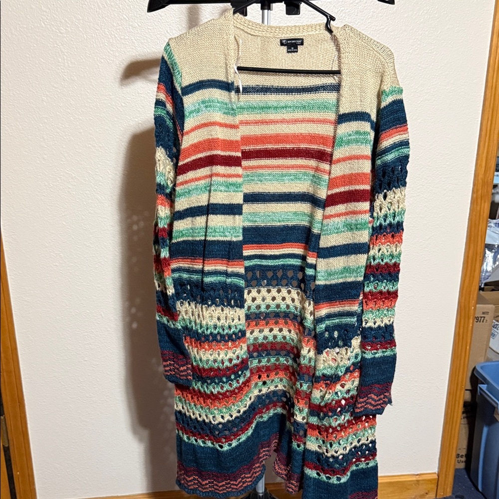 New Directions Multicolor Striped Cardigan